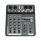 Asukohu Leichte 4-Wege USB Mixer Mischkonsole Für Die Heimkonferenz Oder Live Verwendung Mit...