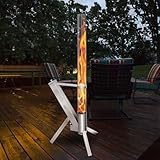 Outdoor Feuerstelle, Pelletfackel Feuer mit 100x8cm Glasrohr, Deko Ambiente Feuersäule für Garten...