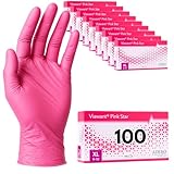 Einweghandschuhe | Nitrilhandschuhe Pink | Puderfreie, latexfreie Einmalhandschuhe | Reißfest &...