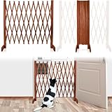 2er Set Holzzaun Hund Absperrgitter freistehend flexibel einstellbar Scherengitter Türgitter (2X...