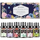 AESHORY Blumen Ätherische Öle Set 6 x 10ML, 100% Naturrein Blumige Essential Oils, Aromatherapie...