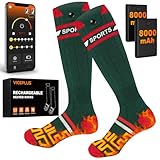 Beheizbare Socken Beheizte Socken,Heizsocken Skisocken 5v 8000 mAh Wiederaufladbare Warme Socken...