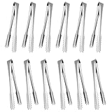 Nutabevr 12 Stück Edelstahl Eiswürfelzange, Servierzange Edelstahl Eiszange Set, Salatzange...