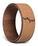 BodyGood Yoga Rad Holz aus rutschfestem Kork zur Flexibilitätsverbesserung für Yoga & Fitness,...