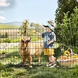 Thealyn Gartenzaun, 5 Paneele, rostfreies Metall, für Hunde, Haustiere, Tierbarriere, Gartenzaun,...
