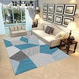 RUGMRZ small Bedroom Rugs for Adults Teppich Tür 80x120CM waschbar bettumrandung blau Grauer,...