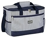 B.PRIME 20L Kühltasche Classic Navy-BLAU gestreift I 36x26x22cm I Isoliertasche I Lunch-Tasche I...