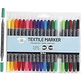 Creativ Textilmalstifte, Strichstärke: 2,3 und 3,6 mm, Sortierte Farben, 20 Stück