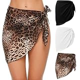 TYXHXTF 3 Stück Damen Strand Wrap Sarong, Strandtuch Wickeltuch Strandrock, Sexy Pareo Kurz Bikini...
