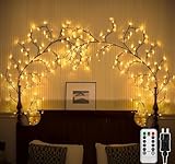 Ciskotu Lichterkette Willow Vine mit Stecker, 144 LEDs Weidenrebe Baum Lichterketten für zimmer,...