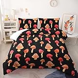 Bettdecke Schwarzer Roter Pilz Duvet Polyesterfaser Quilt Waschbar Bettdecken Weich Steppdecke...