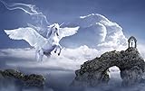 Tapeten Fototapete 3D Effekt Himmel Wolken Pegasus Wandbilder Tapete Wandtapete Für Schlafzimmer...