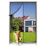 EXTSUD Fliegengitter Balkontür Fiberglas Magnet Fliegengitter Tür,100x220cm Magnetvorhang...