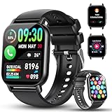 Smartwatch Damen Herren, 1,91''HD Touch Fitnessuhr mit Bluetooth Anrufe, 112+ Sportmodi Sportuhr...
