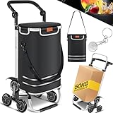 KESSER® Einkaufstrolley Treppensteiger mit Kühlfach klappbar mit 56L Kapazität und belastbar bis...