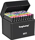 Tongfushop 80 Alkohol Stifte Set, 2 Sekunde Schnell Trocknende Alkohol Marker Set, Doppelseitige...