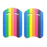 Schwimmbrett Kinder Erwachsene, 2 Stück Regenbogenfarben Schwimmbretter Set Schwimmtraining...