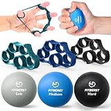 FitBeast Griffkrafttrainer – 6-teiliges Handtherapie-Set mit Fingerstrecker und Stressbällen für...