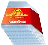 Floordirekt 10,25 m² Hohlkammerplatte - 14x Stegplatten 60,5 x 121 cm - Doppelstegplatten aus...