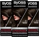 SYOSS Professional Performance, permanente Coloration, hochwertige Haarfarbe 3_1 Dunkelbraun, 3er...