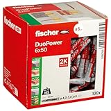 fischer DuoPower 6 x 50, Universaldübel, leistungsstarker 2-Komponenten-Dübel, Kunststoffdübel...