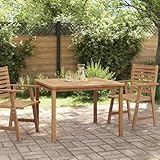 MOBCANT Garten-Esstisch 110 x 110 x 77 cm Massivholz Teak, Balkontisch Balkon Tisch Outdoor Tisch...
