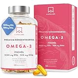 Omega 3 Kapseln Hochdosiert 2000mg Omega 3 Öl 1000mg EPA + 500mg DHA pro Tagesdosis (2 Premium...