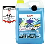 SONAX AntiFrost+KlarSicht Konzentrat (5 Liter) Scheibenreiniger-Konzentrat mit Frostschutz für die...