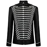 Gefomuofe Steampunk Jacke Herren Vintage Gothic Tailcoat Retro Prinz Jackett Stehkragen Langarm...