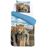 ESPiCO Bettwäsche Sleep and Dream Leopard Fels Wildnis Bunt Wildkatze Raubtier Afrika Safari...