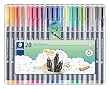 STAEDTLER triplus 334 SB20 Fineliner, dreikant, Set mit 20 brillanten Farben, sortiert