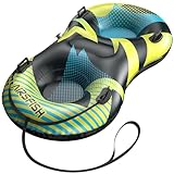 Airsfish Aufblasbare Schlitten Snow Tube mit Towable Leine,Große 2 Sitze Schnee Schlitten...