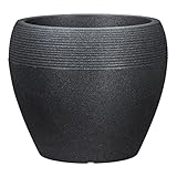 Scheurich Lineo, Pflanzgefäß aus Kunststoff, Schwarz-Granit, 40 cm Durchmesser, 32,7 cm hoch, 28 l...