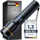 LICHTMEISTER® Taschenlampe (2000 Lumen, 5000 mAh Akku) - Taschenlampe LED aufladbar - LED...