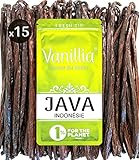 15 Java Vanilleschoten - Große Gewächs aus Java 2023 - Große Vanilleschoten 15/18cm - Beutel...