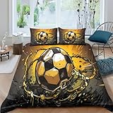 ARTSDIYS Fußball Bettbezug Set Mädchen Junge Kinder Bettwäschegarnitur Moderne Kunst Bettwäsche...