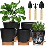 ENCOUN 5 Packs Kunststoff Blumentöpfe mit Bewässerungssystem, Blumentopf Selbstbewässernd mit...