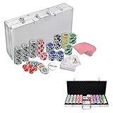 KUNMYS Pokerkoffer Pokerset mit 500 Laser Pokerchips Poker Komplett Set Pokerkarten Poker Chips...