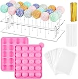 CLUEWR Cake-Pop-Form-Set, komplettes Set mit 1 x 20 Mulden, Silikon-Kuchenform, 21 Löcher,...