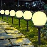 YeahBoom Solarlampen für Außen Kugel,6 Stück LED Gartenleuchten Solar Warmweiß,Solar...