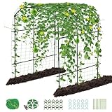 Rankhilfe gurken 220cm hohes Gartenbogengitter Rankhilfe Rankbogen aus Metall mit Gartenklammern und...