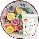 Saliamo | 200g Frucht Bonbons - Brause Bonbon Taler - prickelter Genuss - Retro Fruchtbonbons -...