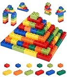 Lixara Große Bausteine, 120 Teile Steine in 6 Farben und 2 Maße, Kompatibel mit Duplo-Steinen EIN...