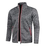 Ruamilyy Sweatjacke Herren ohne Kapuze Freizeit Jacke Oversize Übergangsjacke Leichte Dünne...