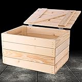 Obstkisten Online Holztruhe mit Deckel Truhe Couchtisch im Landhausstil, Stauraum für Decken,...