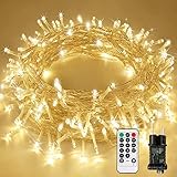 Led Lichterkette Strom 15M 100 LED mit Fernbedienung Timer Merkfunktion Lichterkette IP65...