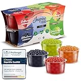 INSPIRE FOOD Bubble Tea Perlen Set - 4er-Pack Popping Boba Fruchtperlen | Erdbeere, Mango, Grüner...