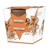 pajoma® Duftkerze, Vanille & Zimt - im satinierten Glas | 120g Wachsgewicht, Brenndauer: 25...