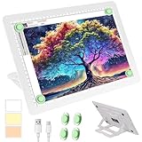 Phylosal A4 Leuchttisch mit Ständer, Wiederaufladbares Magnetische Leuchtplatte mit Seitentaste,...