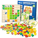 Tangram Kinder, Commodum Geometrische Formen Holzpuzzles, Kinder Puzzle mit Holz klötzen,...